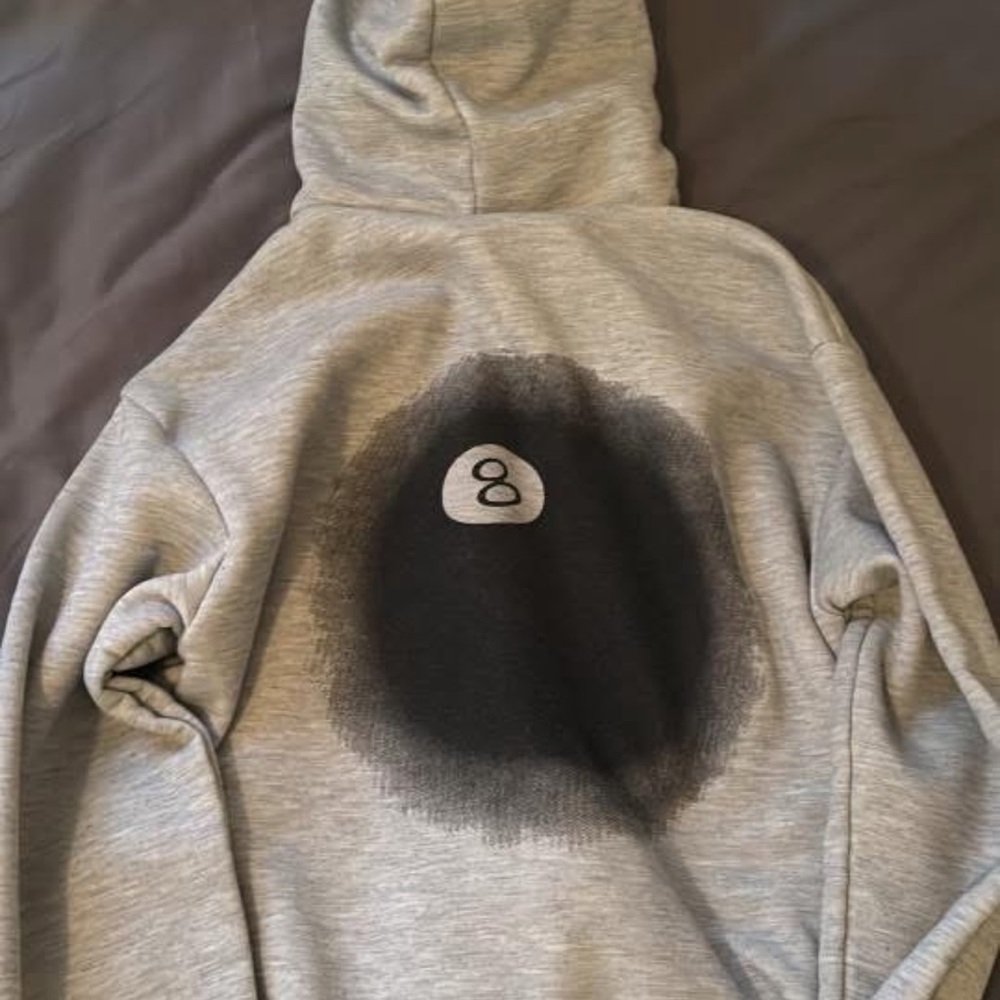 Gray Hoodie with Black Design